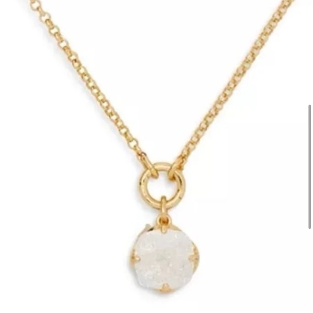 $78 Kate Spade Pop Of Joy Spade Flower Pendant white NEW